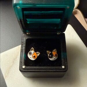 Cat Face Stud Earrings